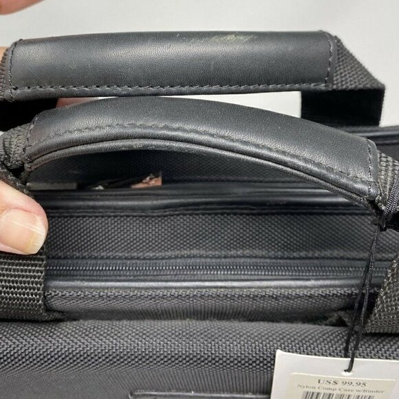 FRANKLIN Covey Black Nylon with leather trim Laptop Briefcase NEW - Picture 3 of 12
